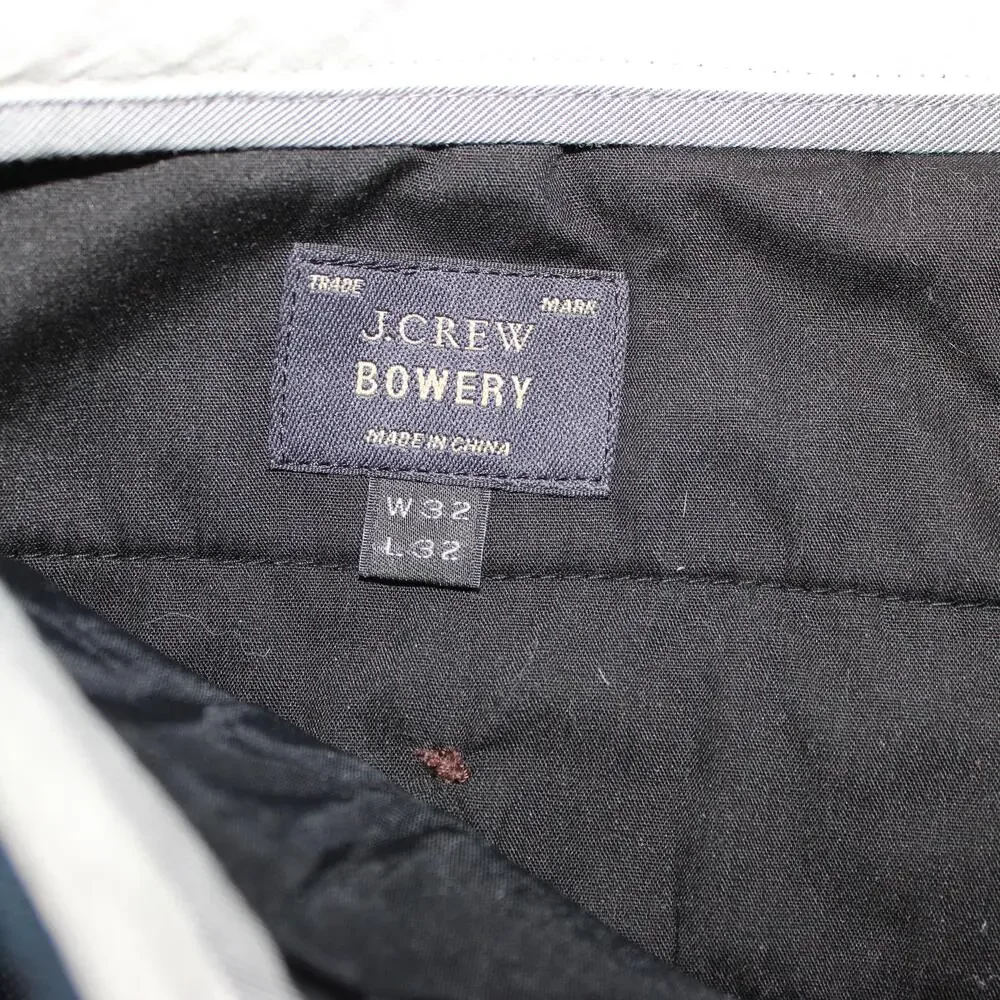 J Crew Bowery Pants Men 32x32 Blue Wool Slim Office Heritage Capsule Academia